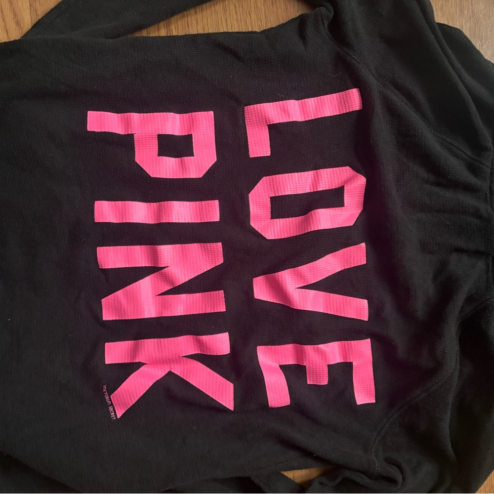Victoria's Secret Black Top with Pink Lettering